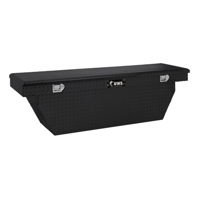 UWS Gloss Black Aluminum 69" Deep Angled Crossover Truck Tool Box TBSD-69-A-BLK