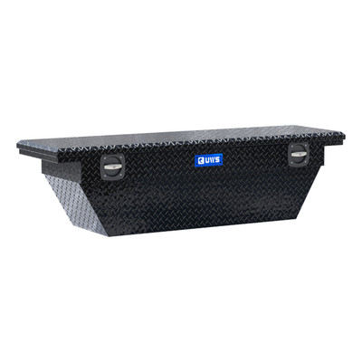 UWS Gloss Black Aluminum 69" Deep Angled Secure Lock Truck Tool Box with Low Profile SLD-69-A-LP-BLK