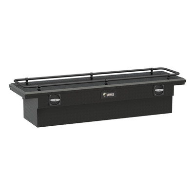 UWS Matte Black Aluminum 69" Secure Lock Crossover Truck Tool Box, Low Profile, Rail SL-69-LP-MB-R