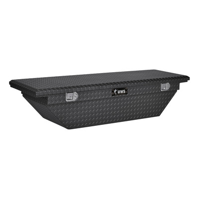 UWS Matte Black Aluminum 63" Angled Truck Tool Box, Low Profile TBS-63-A-LP-MB