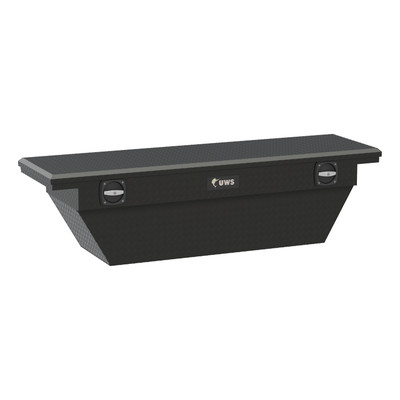 UWS Matte Black Aluminum 69" Deep Angled Secure Lock Truck Tool Box with Low Profile SLD-69-A-LP-MB