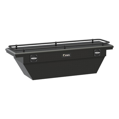 UWS Matte Black Aluminum 69" Deep Angled Secure Lock Tool Box, Low Profile, Rail SLD69-A-LP-MB-R