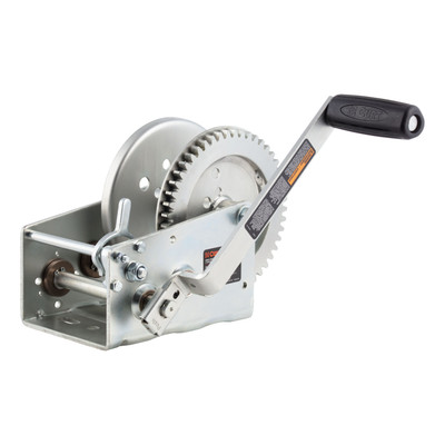 CURT Hand-Crank 2-Speed Winch, 3,200 lbs, 17.5:1 Low Gear Ratio, 9.6" Handle