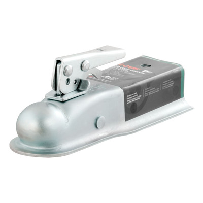 CURT 3,500 lbs 2" Straight-Tongue Coupler with Posi-Lock (2-1/2" Channel),  Zinc Trailer Hitch Coupler