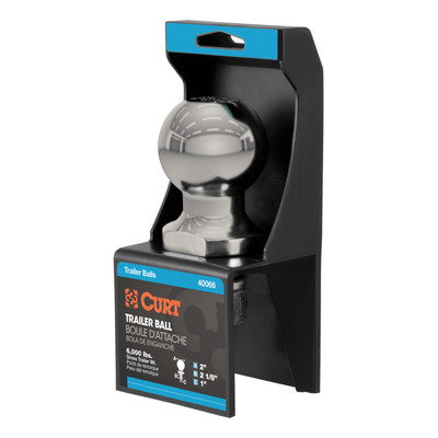 CURT 2" Trailer Ball (1" x 2-1/8" Shank, 6,000 lbs., Stainless, Packaged) Trailer Hitch Ball