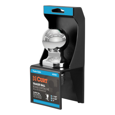 CURT 1-7/8" Trailer Ball (1" x 2-1/8" Shank, 3,500 lbs., Chrome, Packaged) Trailer Hitch Ball