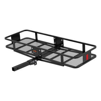 CURT 60" x 20" Black Steel Basket Cargo Carrier (Folding 2" Shank, 500 lbs.) Receiver Hitch Mounted Cargo Carrier