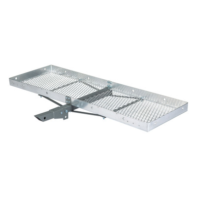 CURT 60" x 20" Aluminum Tray Cargo Carrier (Folding 2" Shank, 500 lbs.) Receiver Hitch Mounted Cargo Carrier