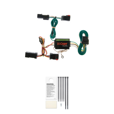 CURT Custom Wiring Harness, 4-Way Flat Output, Select Jeep Liberty Trailer Connector Kit