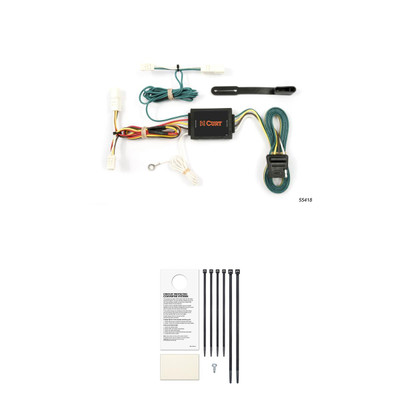 CURT Custom Wiring Harness, 4-Way Flat Output, Select Toyota Sienna Trailer Connector Kit