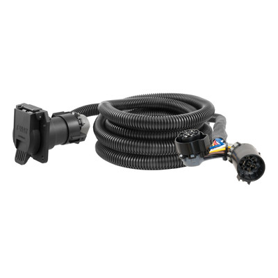 CURT 10' Custom Wiring Extension Harness (Adds 7-Way RV Blade to Truck Bed) Trailer Connector Kit