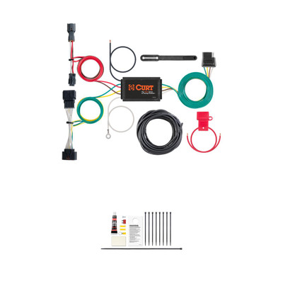CURT Custom Wiring Harness, 4-Way Flat Output, Select Kia Sportage Trailer Connector Kit
