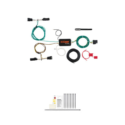 CURT Custom Wiring Harness, 4-Way Flat Output, Select Ford Edge Trailer Connector Kit