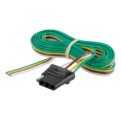 CURT 4-Way Flat Connector Socket with 60" Wires (Vehicle Side) Trailer Connector Kit