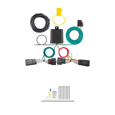 CURT Custom Wiring Harness, 4-Way Flat Output, Select Lincoln Nautilus Trailer Connector Kit