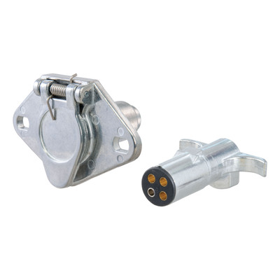 CURT 4-Way Round Connector Plug & Socket (Packaged) Trailer Connector Kit