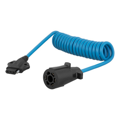 CURT 5' Electrical Adapter Harness (7-Way RV Blade Vehicle to 4-Way Flat Trailer) Trailer Wiring Adapter Connector