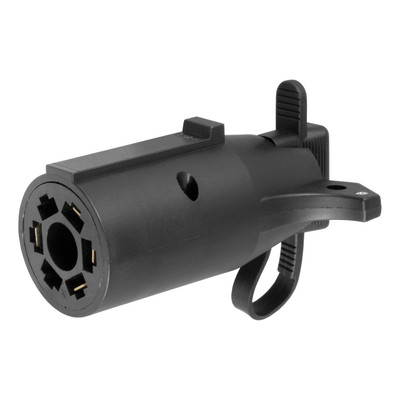 CURT Electrical Adapter with Tester (7-Way RV Blade Vehicle to 4-Way Flat Trailer) Trailer Wiring Adapter Connector