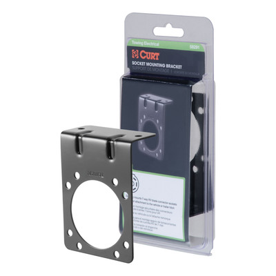 CURT Connector Mounting Bracket for 7-Way RV Blade (Black, Packaged) Trailer Wire Connector Mounting Bracket