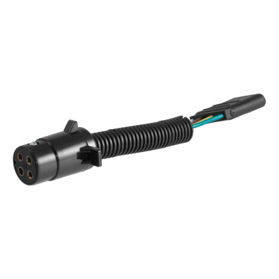 CURT Electrical Adapter (4-Way Round Vehicle to 4-Way Flat Trailer) Trailer Wiring Adapter Connector