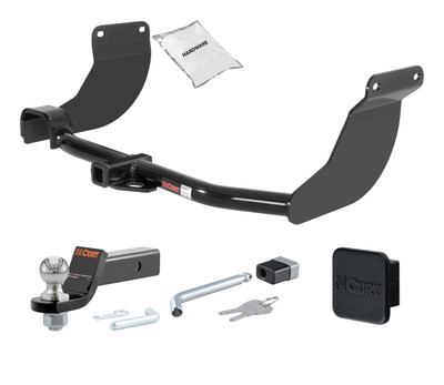 10 - 13 Ford Transit Connect Excluding electric models 1.25in. CURT Trailer Hitch + Ball Mount + Cover + Lock Kit by CURT HWA998