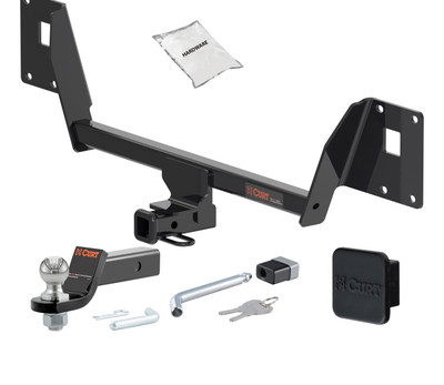 15 - 19 Volkswagen Golf R -- 1.25in. CURT Trailer Hitch + Ball Mount + Cover + Lock Kit by CURT HWA2487