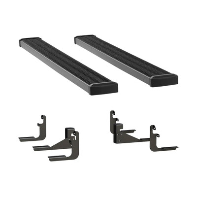LUVERNE Grip Step 7" x 78" Black Aluminum Running Boards, Select Ford F-150 415078-401523