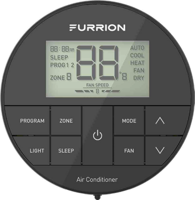 Furrion Chill Multi-Zone Wall Thermostat - Black, 3 Fan Speeds #FACW12ESZA-BL