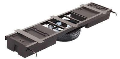 Lippert RV Underchassis Standard Double Bin Storage System with Spare Tire Carrier - 99.5" x 21.5" #125460