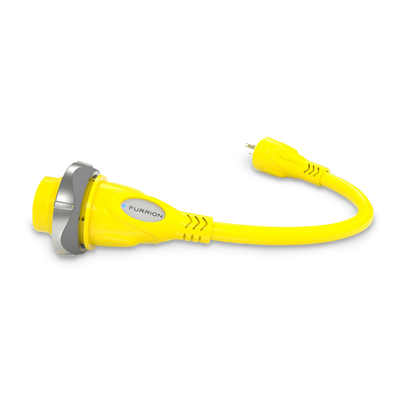 Furrion Pigtail Adapter - 50A 125/250V Connector to 15A Plug, Yellow #FP5515-SY