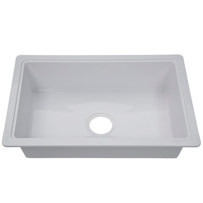 Lippert RV Single Kitchen Galley Sink - 25" x 17" x 6.6" White ABS Plastic