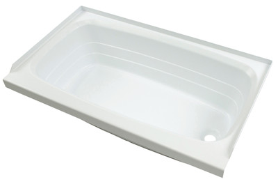 Lippert Bathtub with Right Drain - 24" x 46", White #W2446RHSPK