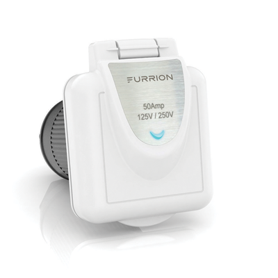 Furrion Square Powersmart Inlet - 50A, 125/250V, White #F52INS-PS-AM