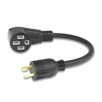 Furrion Pigtail Adapter - 50A Connector to 30A 4-Prong Plug, Black #FP52GEN4-SB