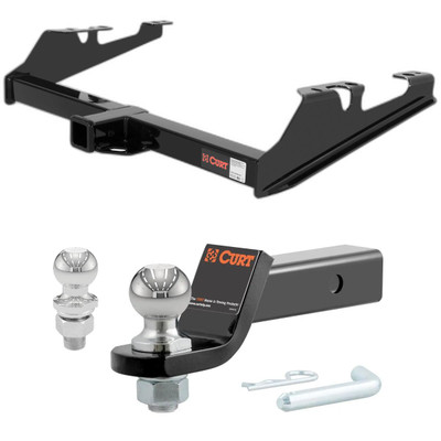 1988-1999 GMC K1500 Excluding dual exhaust or 10 in. step bumper CURT Class 3 Trailer Hitch, 2" Receiver + 2" Ball + 1-7/8" Ball Kit