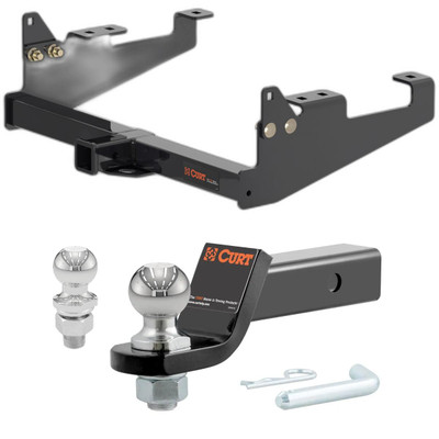 2020-2025 Ford F-350 Super Duty Cab & Chassis with 34 In. Frame CURT Class 4 Trailer Hitch, 2" Receiver + 2" Ball + 1-7/8" Ball Kit