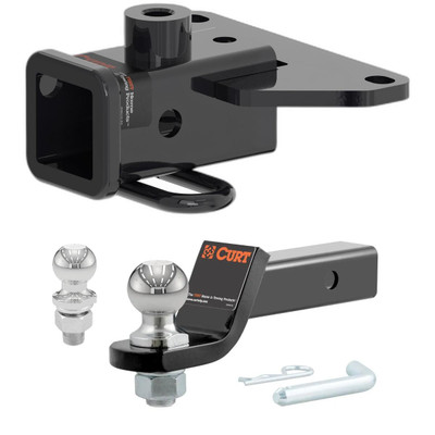 2020-2025 Jeep Gladiator All CURT Class 3 Trailer Hitch, 2" Receiver + 2" Ball + 1-7/8" Ball Kit