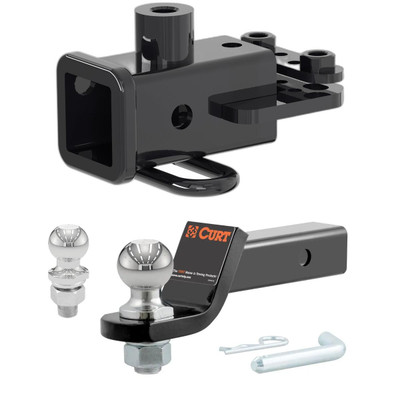 2019-2025 Ram 1500 With factory CURT Class 3 towing bumper CURT Class 3 Trailer Hitch, 2" Receiver + 2" Ball + 1-7/8" Ball Kit