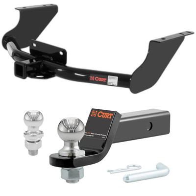 2019-2024 Ram 1500 CURT Classic Excluding factory receiver CURT Class 3 Trailer Hitch, 2" Receiver + 2" Ball + 1-7/8" Ball Kit