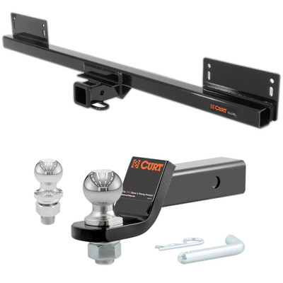 1987-1995 Jeep Wrangler Excluding Renegade CURT Class 3 Trailer Hitch, 2" Receiver + 2" Ball + 1-7/8" Ball Kit