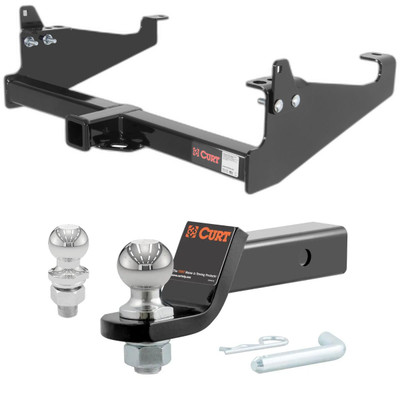 1999-2026 Ford F-550 Super Duty Cab & Chassis with 34 In. Frame CURT Class 4 Trailer Hitch, 2" Receiver + 2" Ball + 1-7/8" Ball Kit