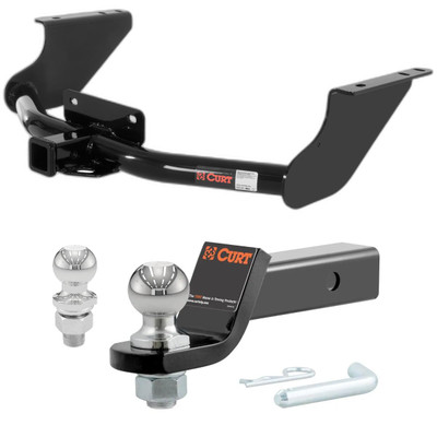 2019-2024 Ram 1500 CURT Classic Excluding factory receiver CURT Class 4 Trailer Hitch, 2" Receiver + 2" Ball + 1-7/8" Ball Kit