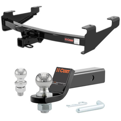 2001-2006 Chevrolet Silverado 3500 Excluding factory receiver, Tommy Gate lift or cab & chassis CURT Class 4 Hitch, 2" Receiver + 2" Ball + 1-7/8" Ball Kit