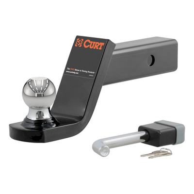 CURT Towing Starter Kit with 2" Ball (2" Shank, 7,500 lbss, 4" Drop) Trailer Hitch Ball Mount