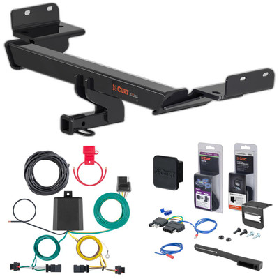 22 - 23 Jeep Compass Curt 1-1/4" Class 2 Trailer Tow Hitch + 5-Flat Wiring Kit Tow Boat/Utility Trailer with Surge Brakes 12174