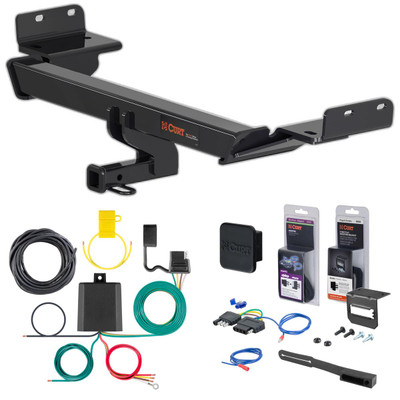 24 - 25 Jeep Compass Curt 1-1/4" Class 2 Trailer Tow Hitch + 5-Flat Wiring Kit Tow Boat/Utility Trailer with Surge Brakes 12174