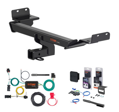 2018 - 2021 Jeep Compass Curt 2" Class 3 Trailer Tow Hitch + 5-Flat Wiring Kit Tow Boat/Utility Trailer with Surge Brakes 13363