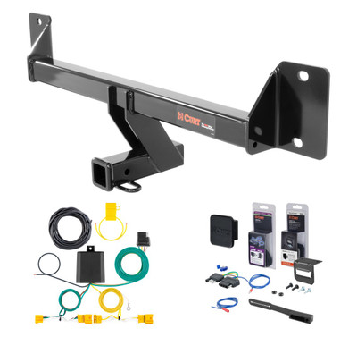 2016 - 2020 Mercedes-Benz GLC300 Excluding factory receiver Curt 2" Class 3 Trailer Tow Hitch + 5-Flat Wiring Kit Tow Boat/Utility Trailer with Surge Brakes 13290