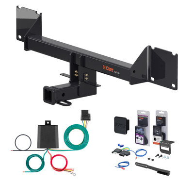 2016 - 2018 Mercedes-Benz GLE350 Curt 2" Class 3 Trailer Tow Hitch + 5-Flat Wiring Kit Tow Boat/Utility Trailer with Surge Brakes 13294