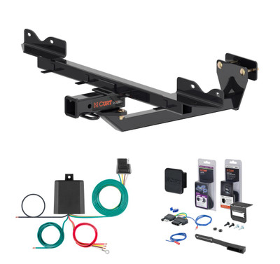 2016 - 2018 Mercedes-Benz GLE350 Curt 2" Class 3 Trailer Tow Hitch + 5-Flat Wiring Kit Tow Boat/Utility Trailer with Surge Brakes 13411